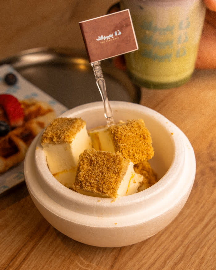 The Perk Cafe menu photography, cheesecake bites