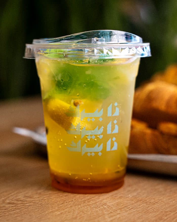 The Perk Cafe menu photography, mint mojito drink