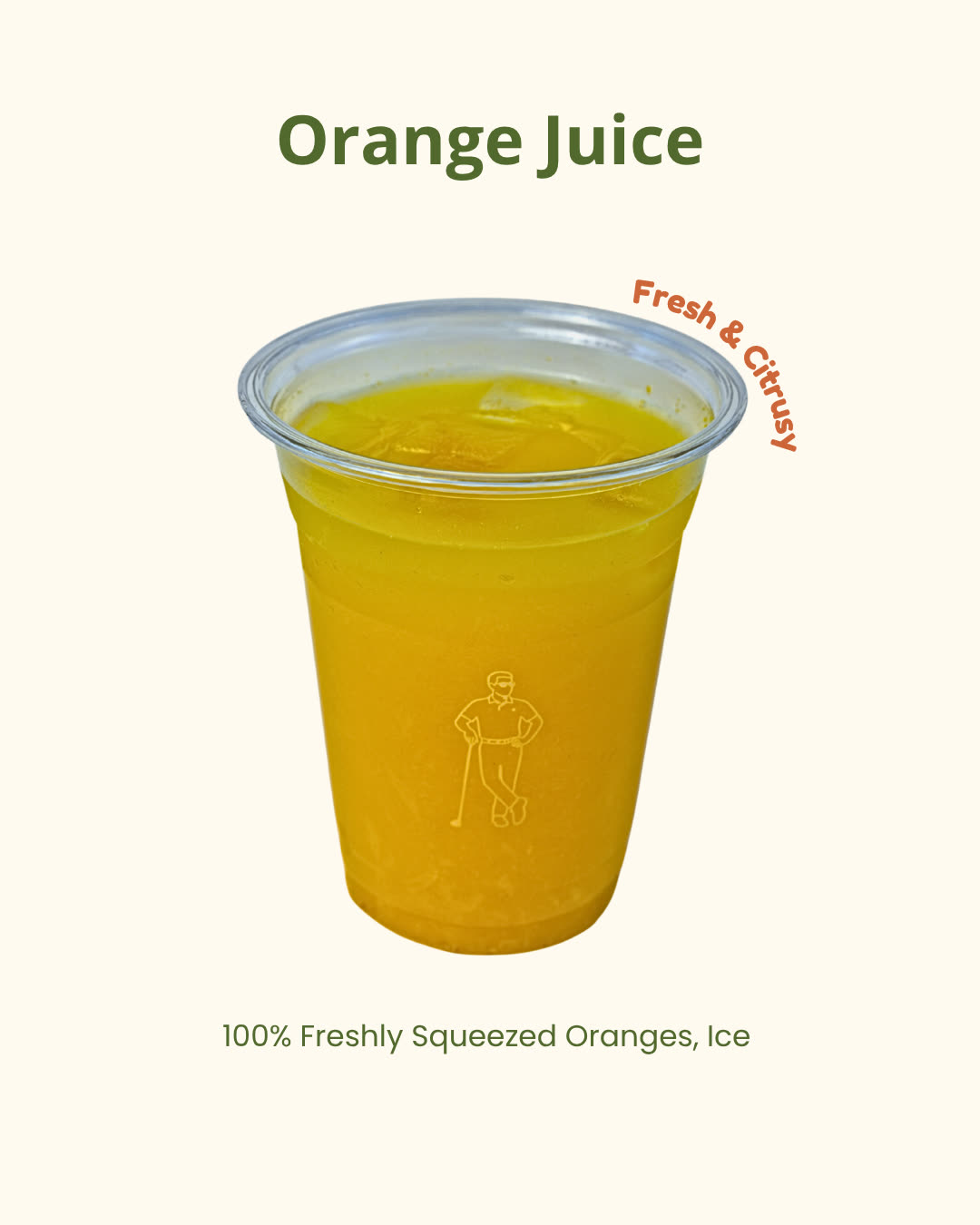 Risers House menu design, orange juice